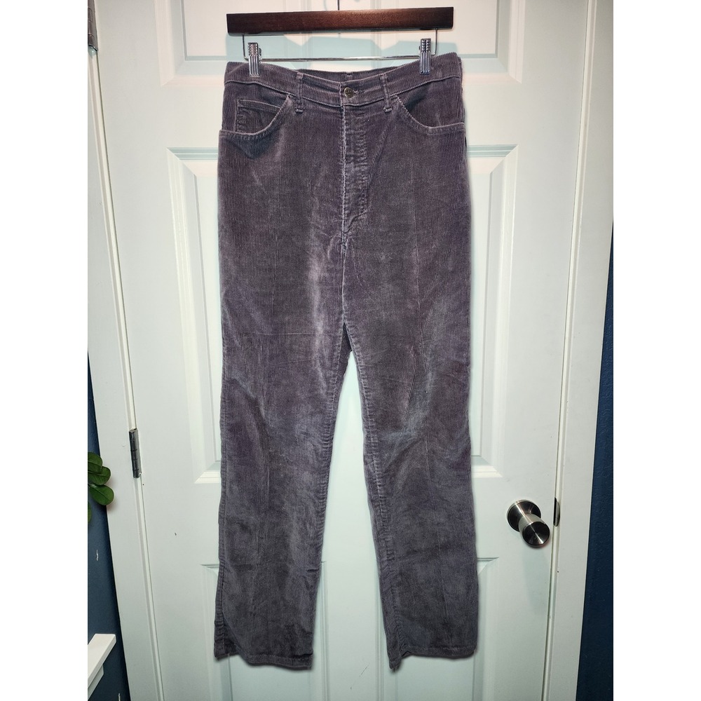 Vintage 80s Lee Corduroy Pants Mens 32x34 Gray Straight Leg Made in USA